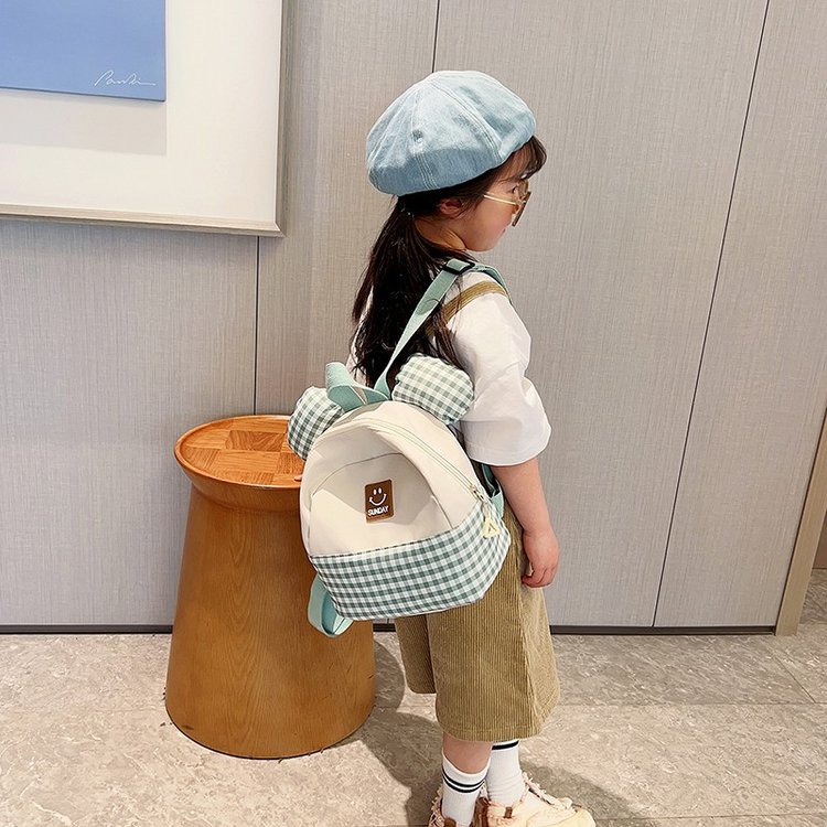 New Korean version double-shoulder children's bags for autumn and winter 2023, fashionable color-blocking cute backpacks for boys and girls, small schoolbags Specification drawing
