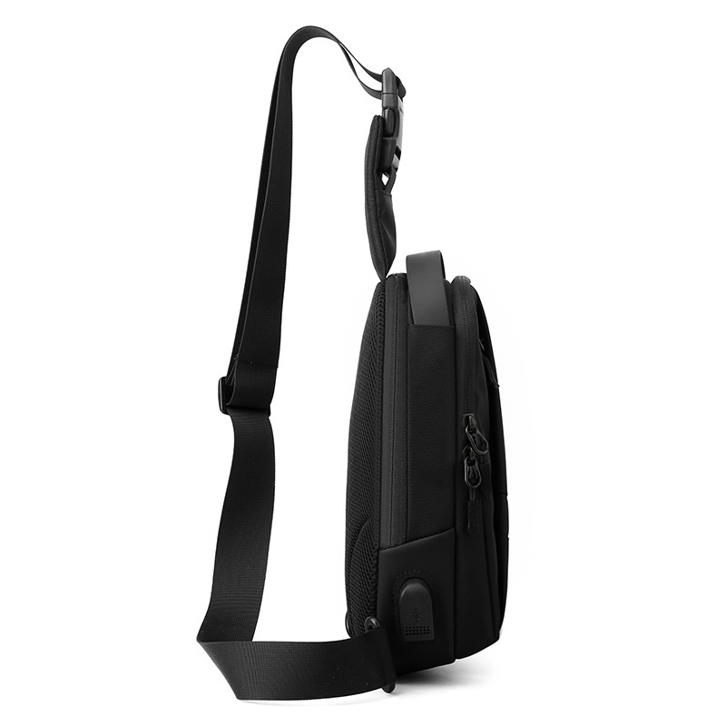 WEPOWER Men's casual business chest bag, Oxford fabric single-shoulder crossbody bag, Youth backpack, large capacity sports bag Specification drawing