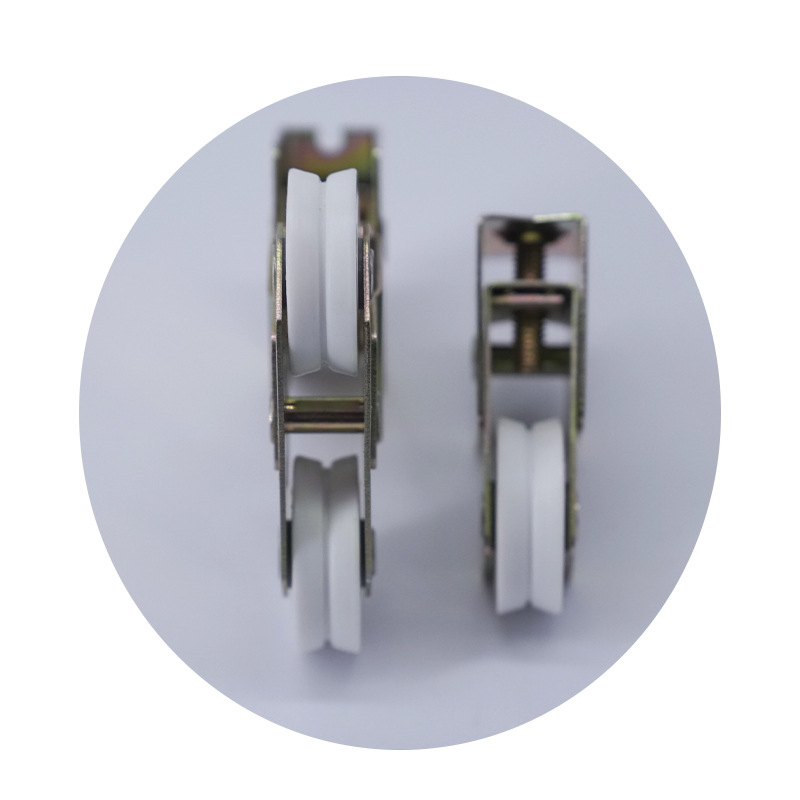 Factory direct delivery bearing single-wheel aluminum alloy door and window pulley iron color-coated sliding door and window pulley accessories Item Picture