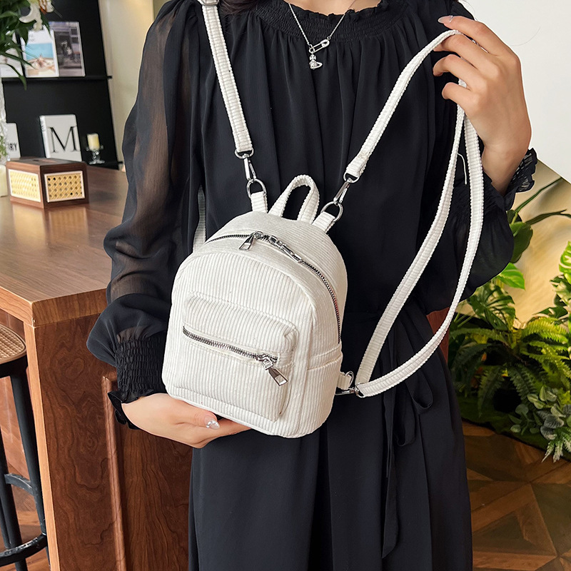 New trendy crossbody bags from Japan and South Korea, single-shoulder commuter bags, corduroy women's bags, high-quality and versatile backpacks and handbags Specification drawing