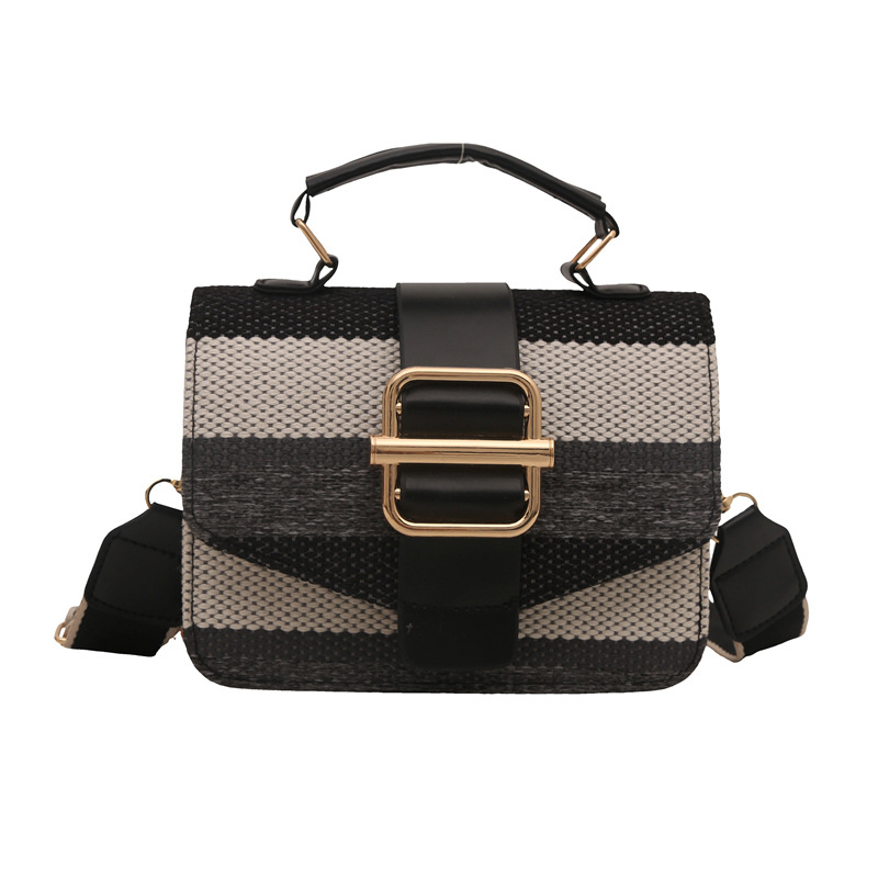 A niche design women's bag for 2024, featuring a color-blocking and patchwork small square bag with a feminine feel. It is a single-shoulder, hand-carry and underarm bag Item Picture