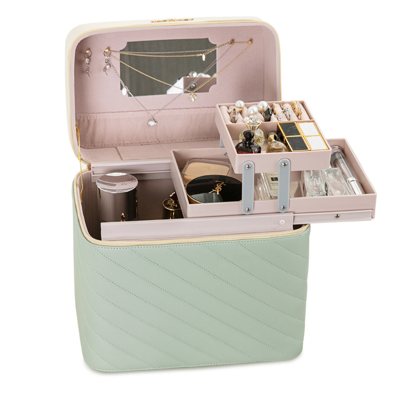 Wholesale cosmetic box, popular large-capacity InS-style cosmetic storage box, portable multi-functional hand-held toolbox for women Item Picture