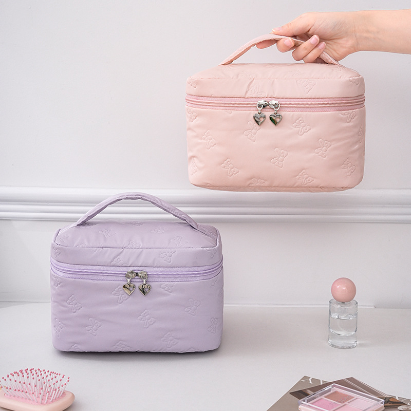 Runhui's new Butterfly Dance Top and bottom cover cosmetic bag, cosmetic storage bag, travel portable waterproof cosmetic bag, large capacity full figure