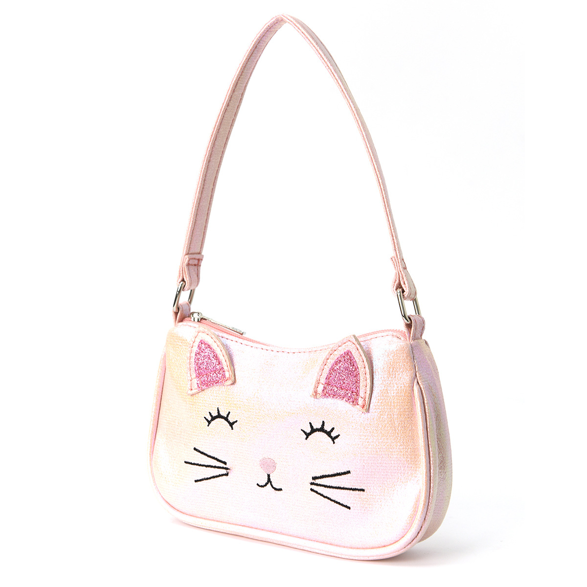 Mini and cute cat-embroidered handbags for children and girls are suitable for little girls, kindergartens, primary school students, and daily outdoor trips Specification drawing