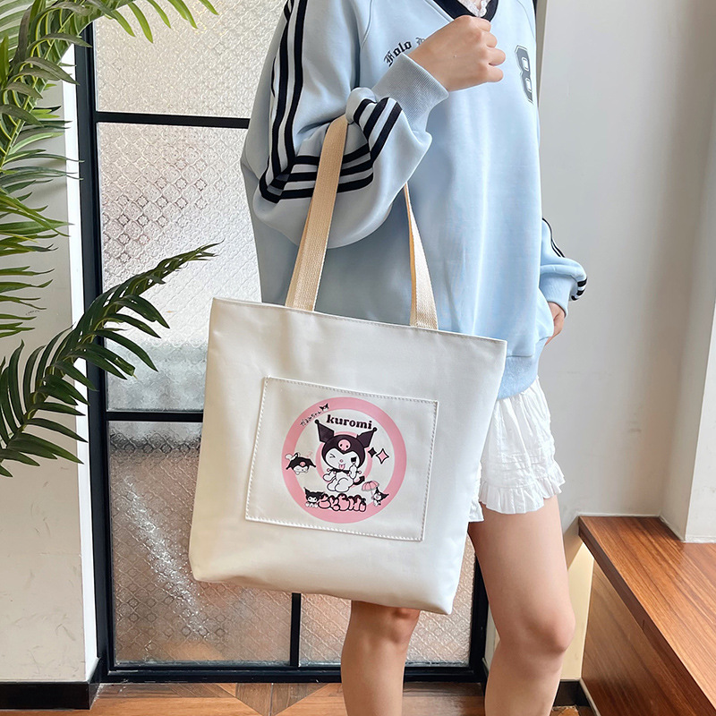 Large-capacity canvas bags, thickened canvas bags for women, spring and summer tote bags, fashionable and niche canvas bags for college students' classes
