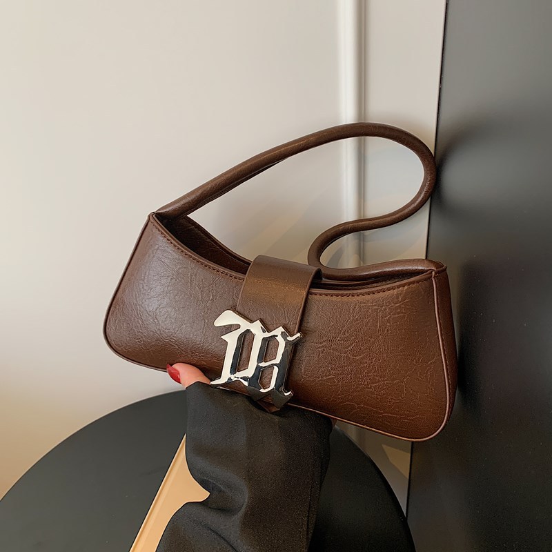 Cross-border fashion underarm bag, women's single-shoulder bag, Spring 2025 new style bag, texture and trendy baguette bag full figure