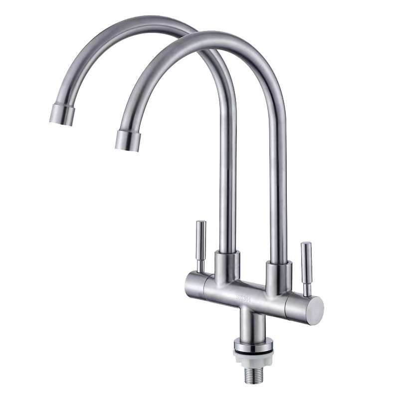 Stainless steel faucet, 201 stainless steel Angle valve, stainless steel vertical and horizontal sink faucet, multi-functional faucet Item Picture