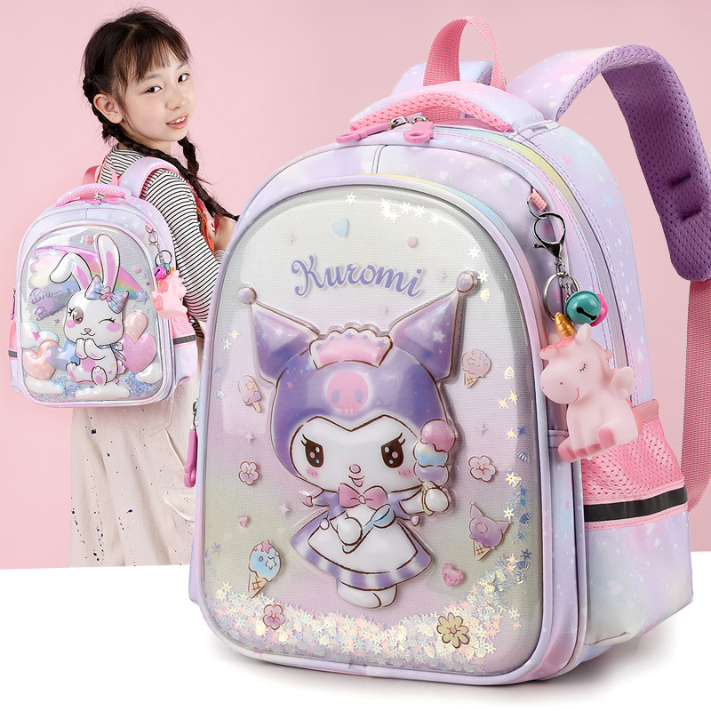 Children's schoolbag cartoon Kulomi kindergarten baby backpack, primary school first and second grade reduced burden backpack for export full figure