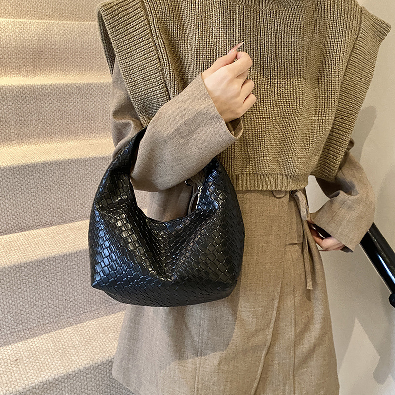 Ladies' handbag, French style, elegant and versatile, single-shoulder handbag, textured crossbody bag, women's bag, hand-held bag Specification drawing