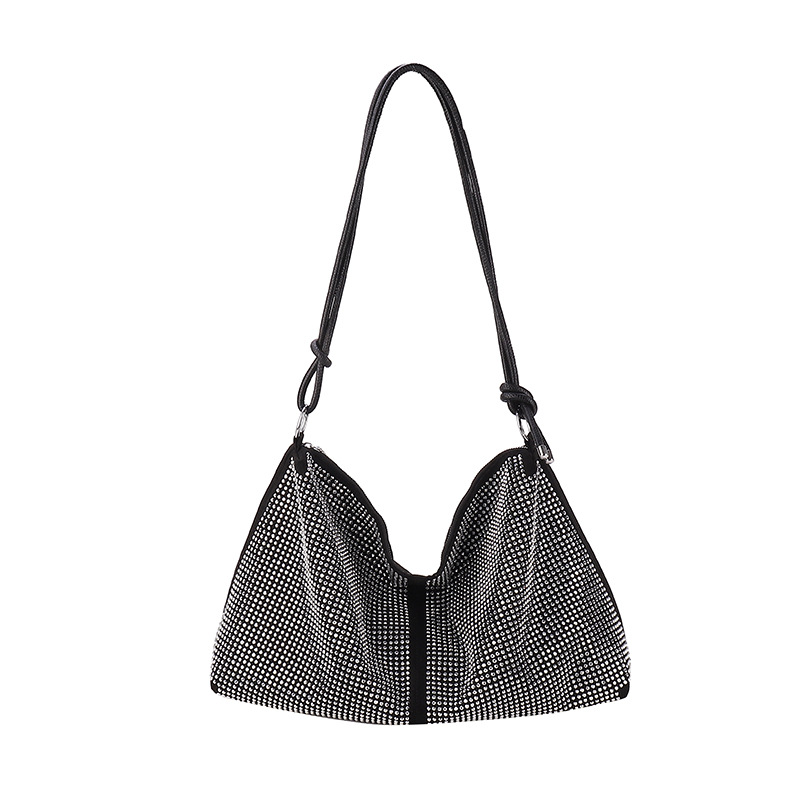 Personalized large-capacity shiny diamond women's bag 2024 new style simple and fashionable single-shoulder crossbody textured and stylish tote bag Item Picture