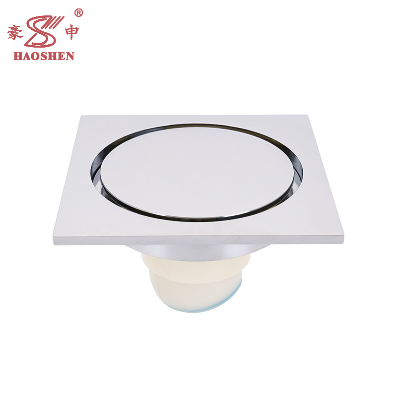 All-copper 10*10 bathroom floor drain, round, invisible, anti-odor and anti-insect, large-capacity balcony and bathroom sewer floor drain full figure