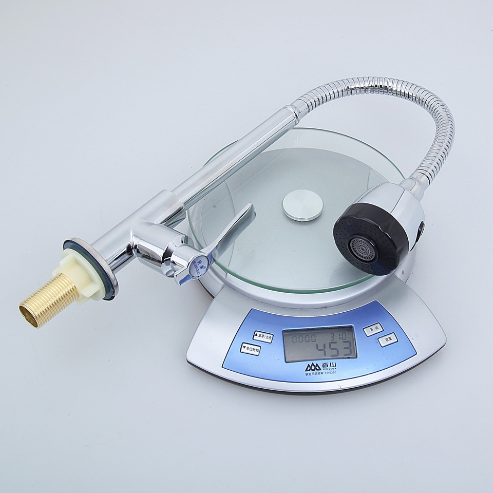 Brass round vertical kitchen sink, kitchen single-cooling ball faucet, sink faucet, rotatable, factory direct supply Specification drawing