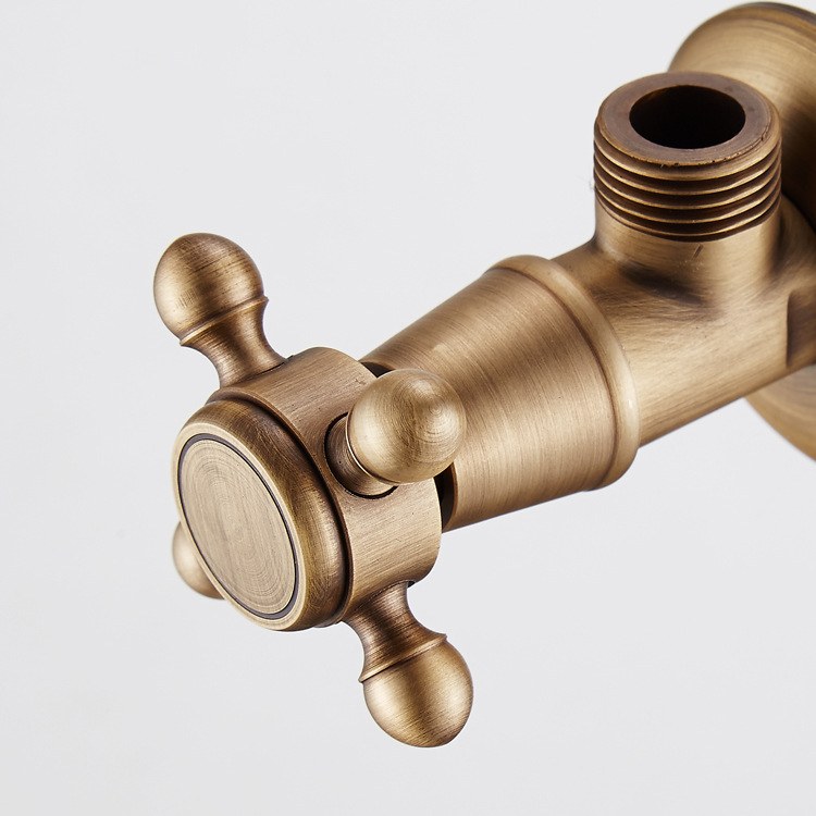 Oubei Sanitary Ware Factory wholesals European-style bathroom hardware, brass, retro color, antique triangular valves and figure-eight valves Application Scenario