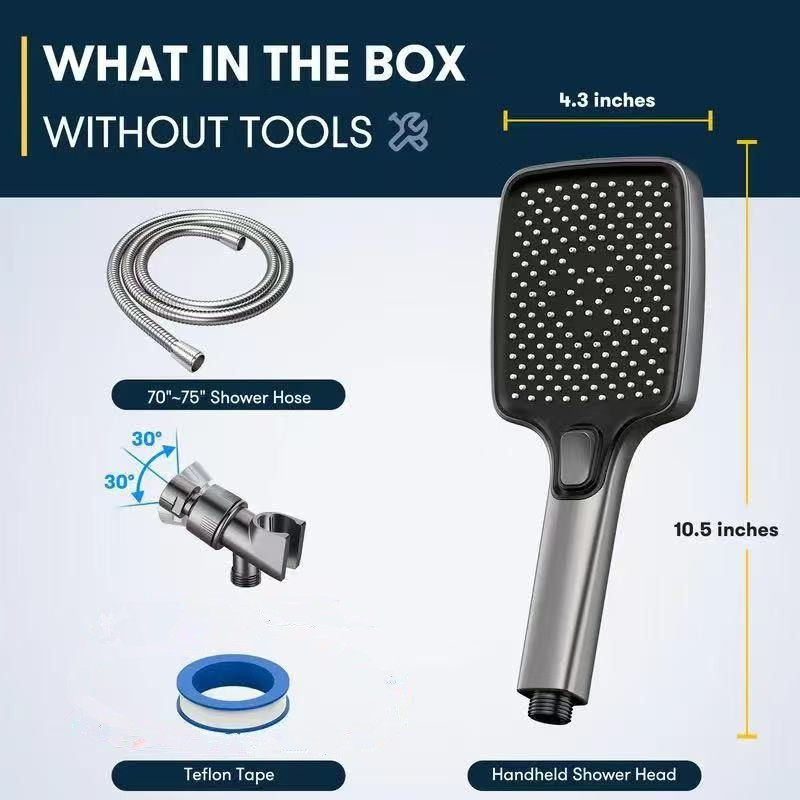 Super pressurized high-pressure bathroom, shower, rain shower, large water volume, bath heater, shower head, household long handle full figure