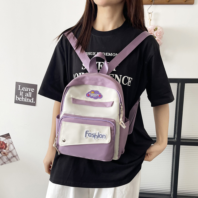 Korean-style backpack for girls in Instagram school style, simple and versatile, large-capacity color-blocking backpack, a commuting bag for junior and senior high school students Specification drawing