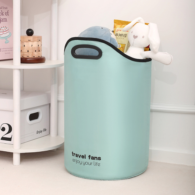 New large-capacity laundry basket, Japanese-style portable folding storage bucket, portable hand-held laundry basket, toy storage frame Specification drawing