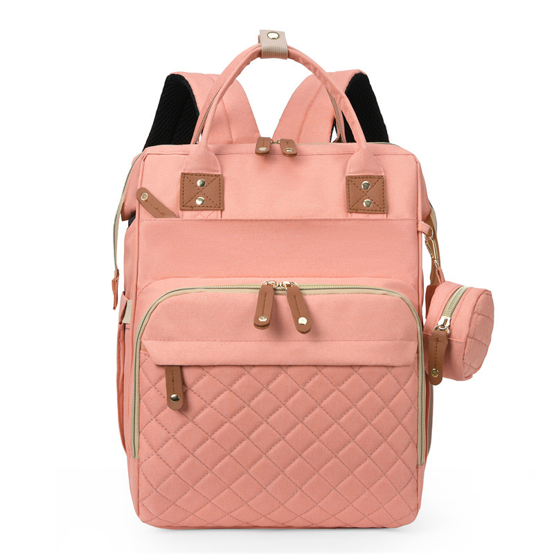 Cross-border exclusive high-end mommy bag, large-capacity lightweight baby bed bag, hanging stroller, multi-functional hand-held backpack Item Picture