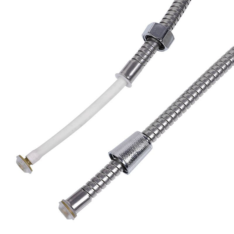 1.5m shower head hose, water-washing small double-buckle shower tube, stainless steel shower metal hose, plastic fittings Application Scenario
