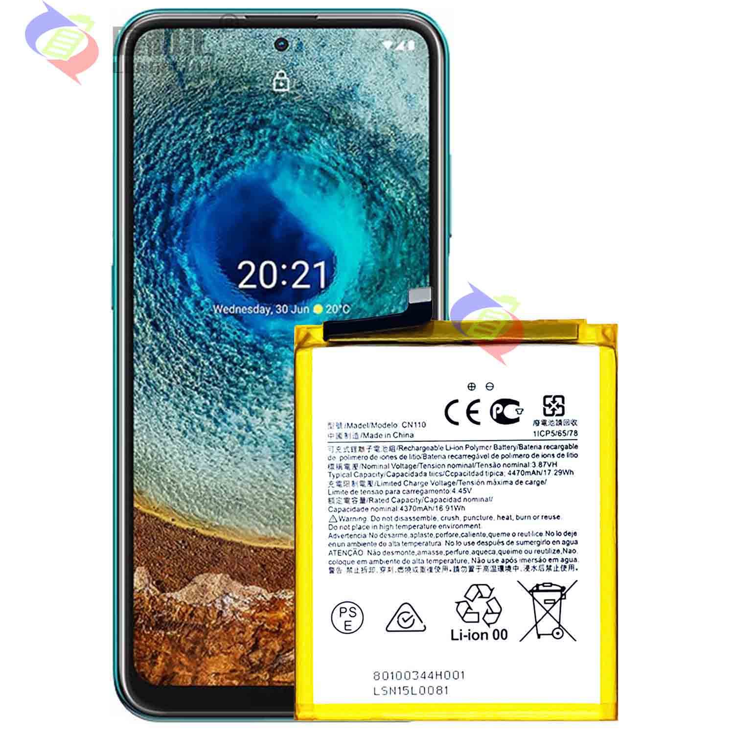 Factory wholesale and export of CN110, a large-capacity and durable mobile phone rechargeable battery suitable for Nokia X20/X10 Application Scenario