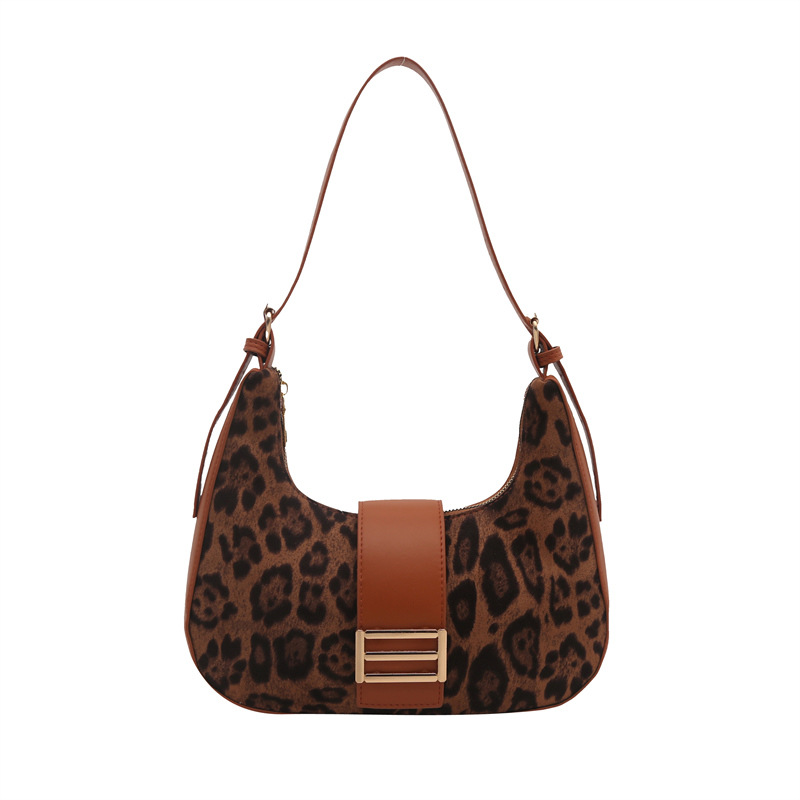 Fashionable leopard print small bag 2024 new style women's bag, trendy commuting crossbody bag, stylish single-shoulder underarm dumpling bag Item Picture