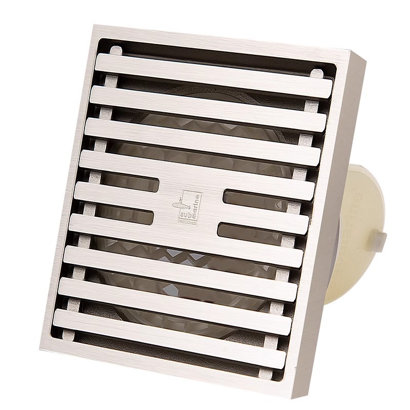 Submarine floor drain, anti-odor, all-copper brushed shower, rectangular cream-style washing machine, large displacement official flagship store Item Picture