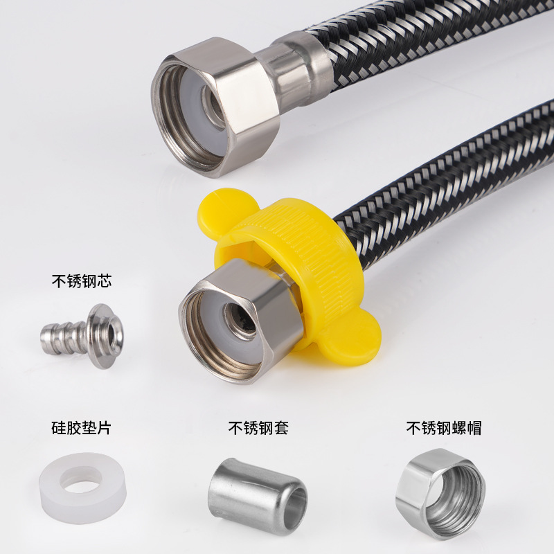 Stainless steel braided flexible hose, toilet water inlet pipe, water heater cold and hot water faucet water supply pipe, metal flexible connection accessories Specification drawing