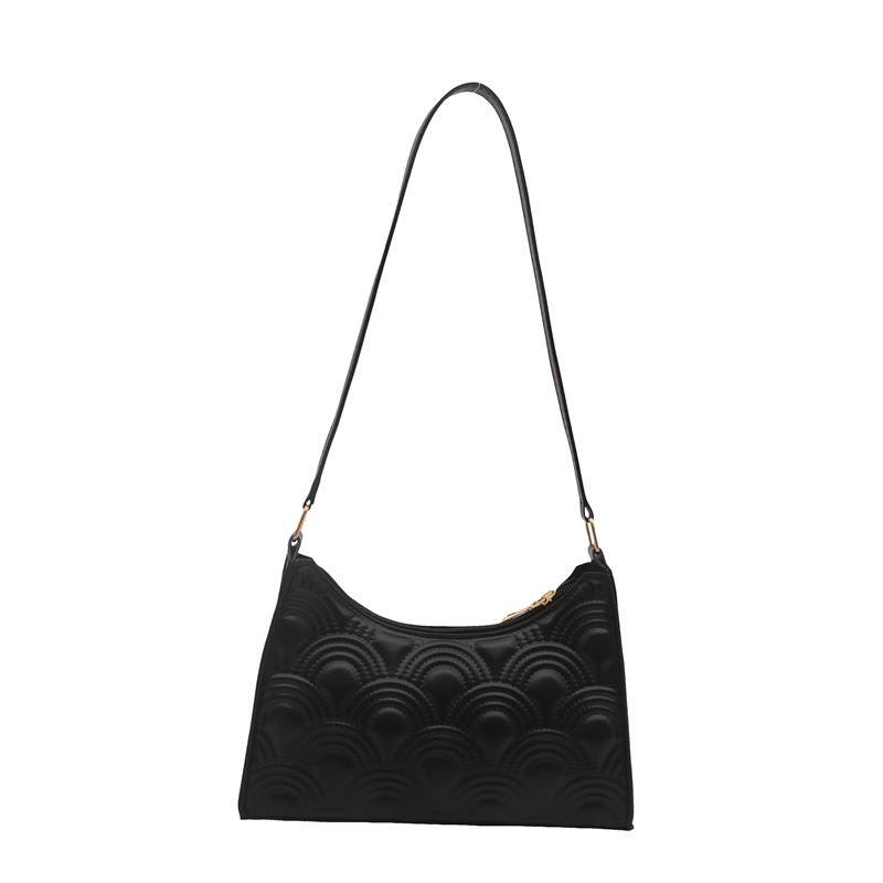 2024 embossed new Korean-style casual, simple, textured, trendy lacquered, fashionable crossbody, single-shoulder, underarm small bag for women Item Picture
