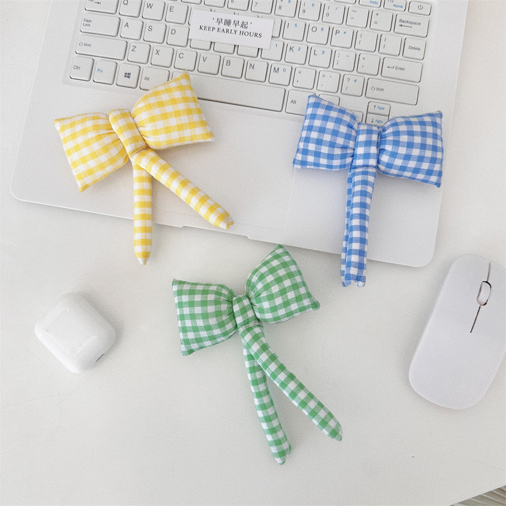 47171 Korean InS-style dopamine-colored bow backpack accessory, cute handcrafted bag pendant for girls details Picture