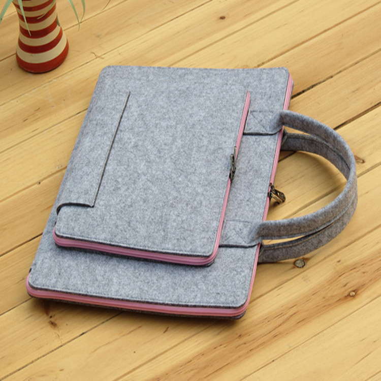 In-stock computer bag, fashionable hand-held case, tablet Apple wool felt shockproof 13-inch laptop inner liner computer bag details Picture