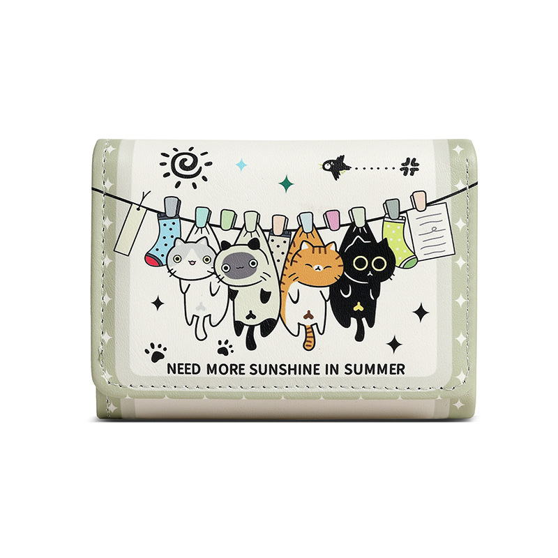 The new graffiti coin purse is cute and portable, with a large capacity. It is a mini student bag for girls and has a high level of appearance. It is a short ID small bag Item Picture
