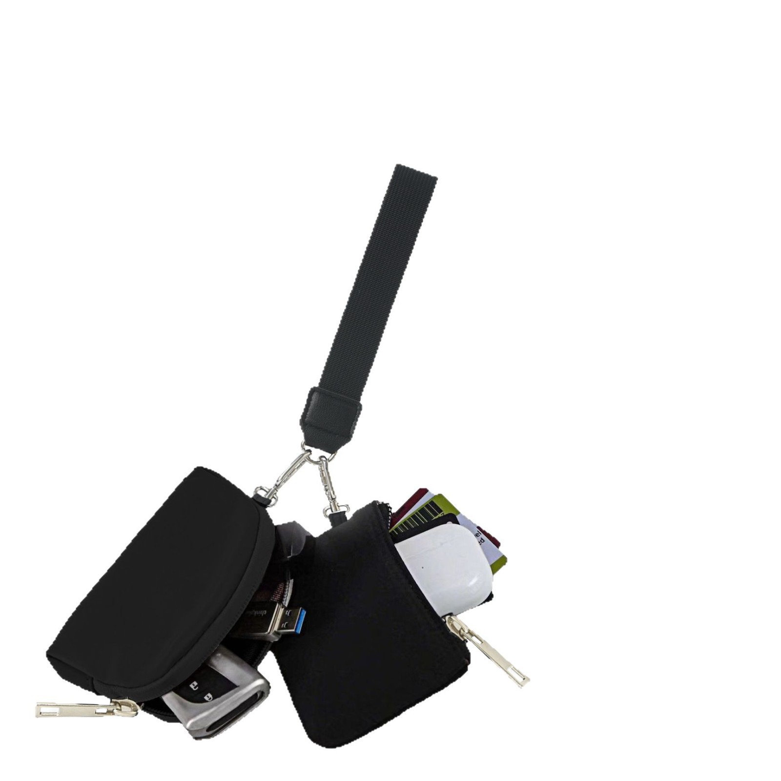Customized 2024 new LulU-style wrist bag, portable lulu card bag, bank card mini change storage bag Item Picture