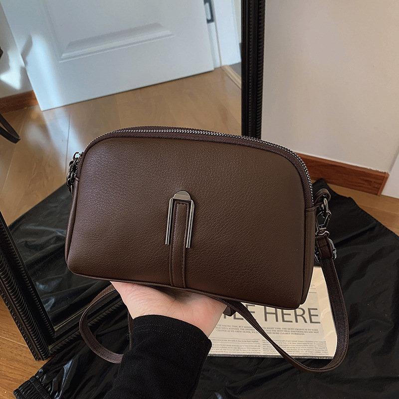 Spring 2025 new style crossbody small backpack, women's single-shoulder crossbody small bag, soft leather outdoor multi-layer bag full figure