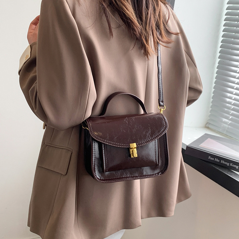 Cross-border Women's Bag 2025 New retro small square bag, fashionable and versatile crossbody single-shoulder bag, high-end hand-held women's bag Specification drawing