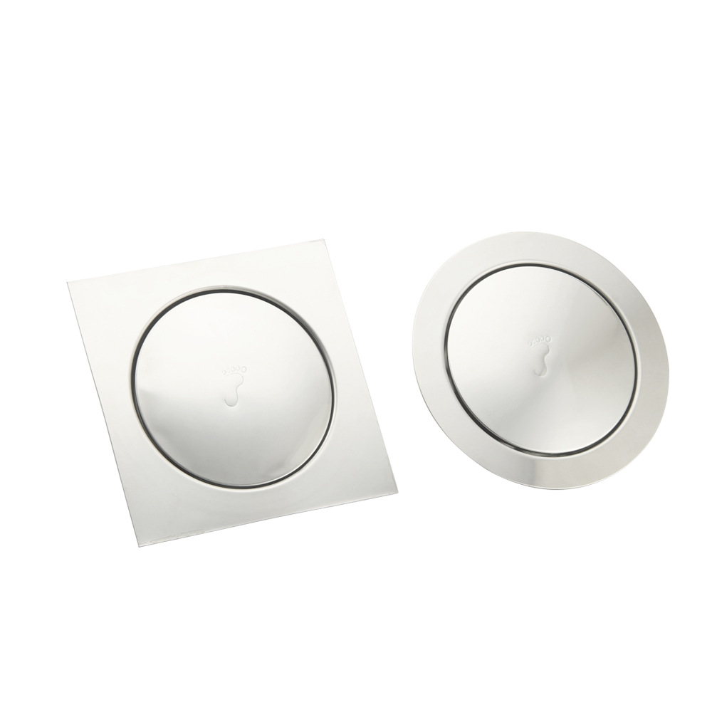 Thickened export large-displacement bouncing floor drain, stainless steel floor drain for hotel shower room, square foot-operated engineering floor drain Specification drawing