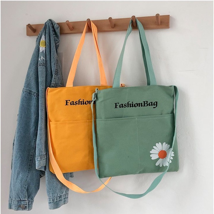 Large-capacity crossbody bag 2024 new style Japanese and Korean printed women's canvas bag with logo printing, student single-shoulder canvas bag Specification drawing