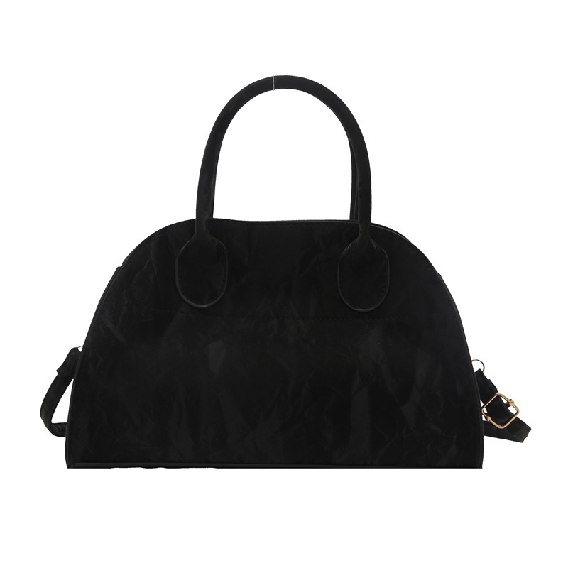 Cross-border retro deerskin fleece hand-held commuter bag, 2024 winter new trendy tote bag, large-capacity crossbody bag Item Picture