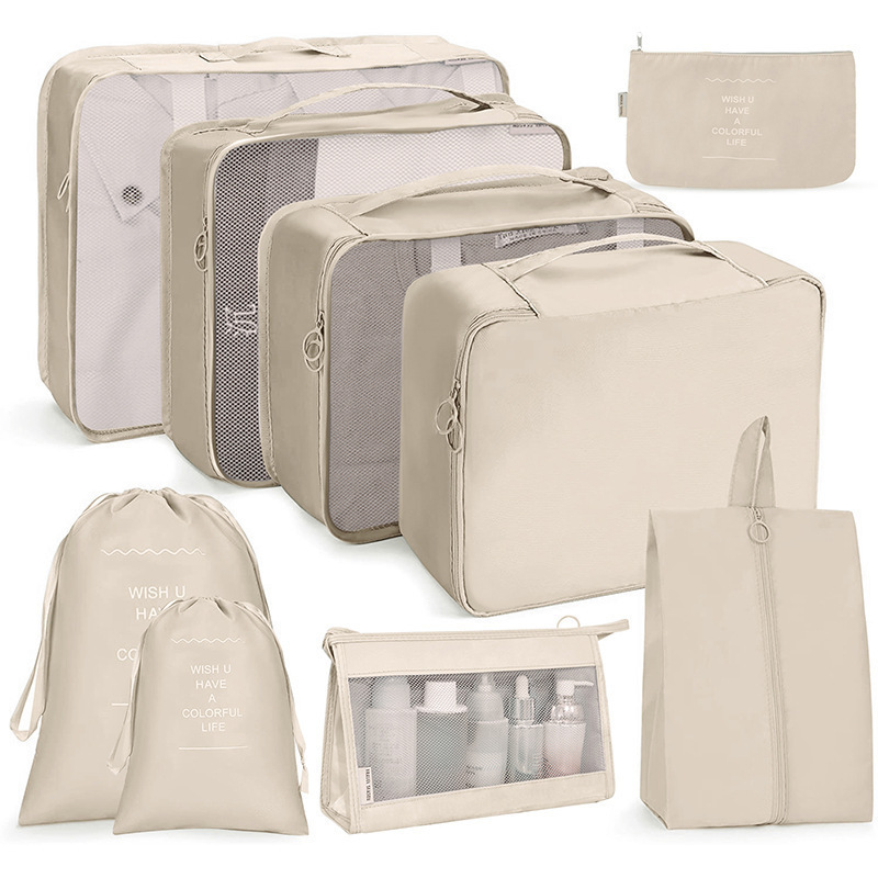 Cross-border travel storage bag 8-piece set, clothing organization, portable large-capacity luggage classification storage bag details Picture