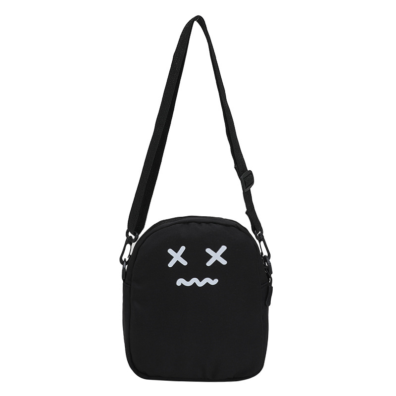 A new cross-border male ghost print student crossbody bag with a Harajuku style, featuring a unique Japanese style, is versatile and lightweight Item Picture