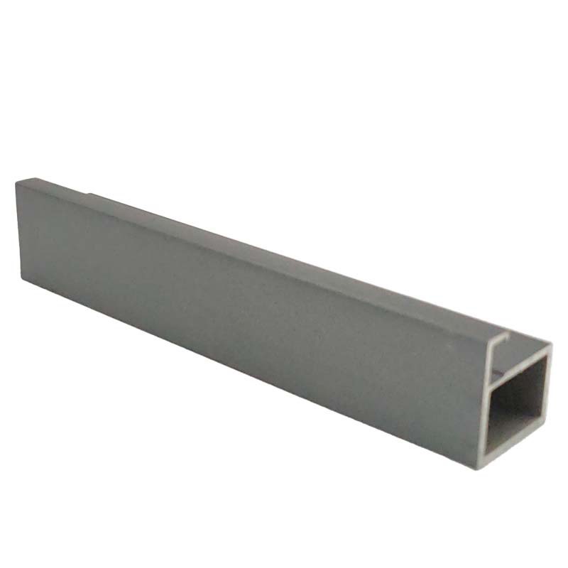 A minimalist door made of extruded aluminum alloy profiles with long electrophoretic window and door spacers full figure