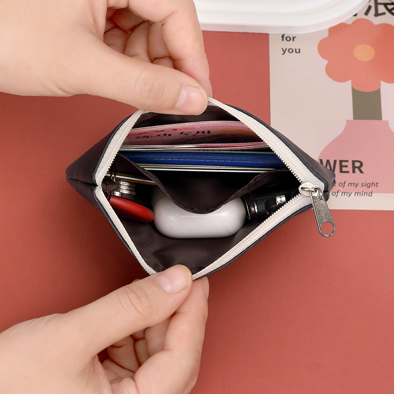 A mini student coin purse with a soft leather feel, key, hand-held bag, simple, thin and small Korean version Specification drawing