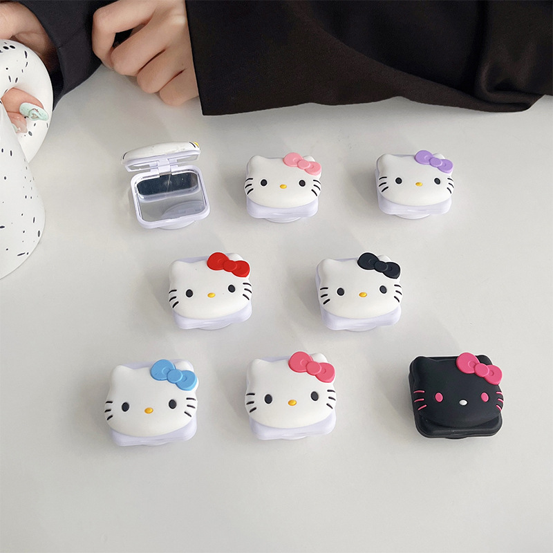 Cartoon cat flip mirror, phone airbag stand, back sticker, retractable TV table stand, portable and easy to carry around Application Scenario