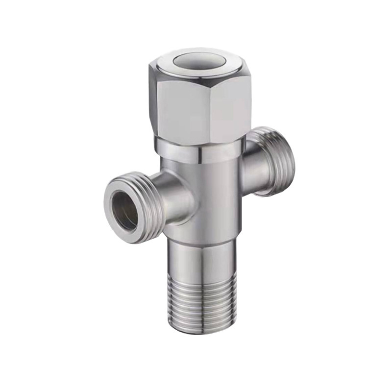 Wholesale 304 stainless steel double outlet Angle valve, toilet three-way Angle valve, bathroom water stop, one inlet and two outlets Angle valve Item Picture