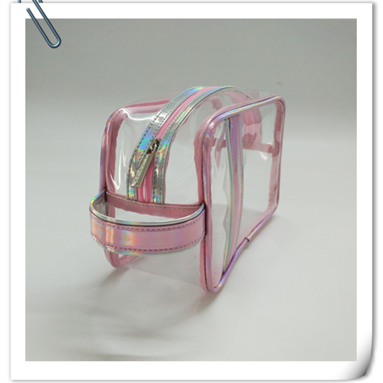 Large travel transparent toiletry bag, portable storage bag for business trips, large waterproof PVC hand-held bath bag for the gym details Picture