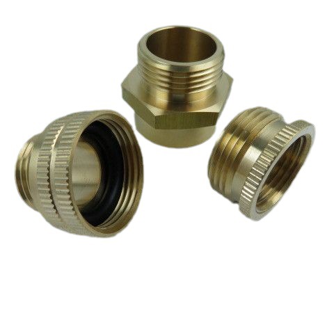 Brass garden hose adapter 1-Inch FHT by 3/4-Inch MHT connector male and female threads Item Picture