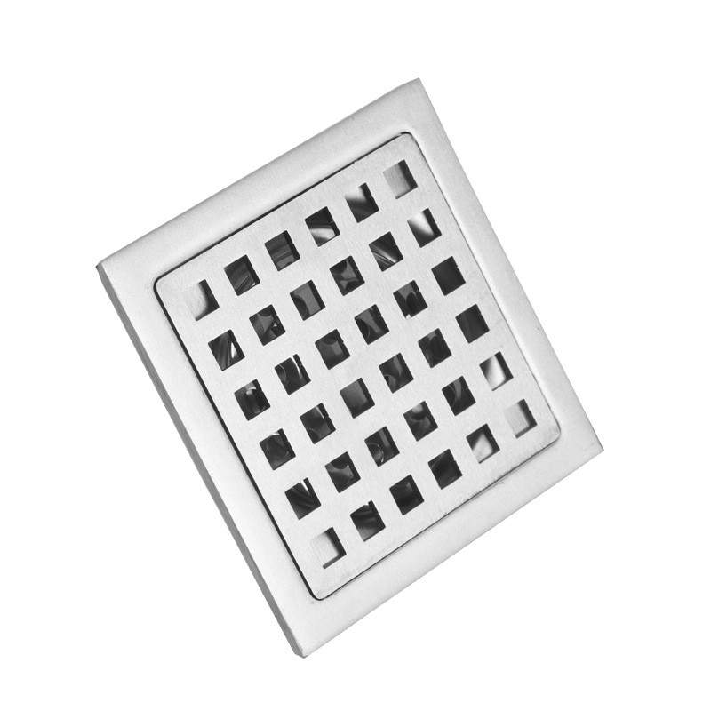 D6mm square grid floor drain, copper core anti-odor floor drain, bathroom, shower room, large drainage capacity, home decoration Application Scenario