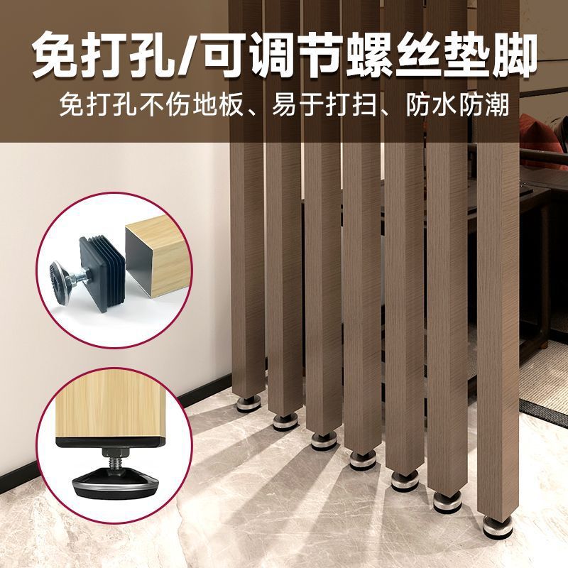 Aluminum alloy living room and dining room square tubes without partitions, aluminum square tubes, library, perforated factory square tubes, rotatable, Foshan details Picture
