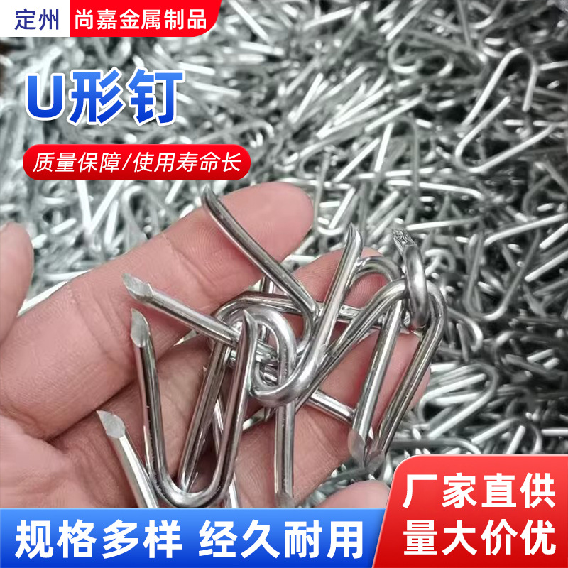 Horse-riding nails, U-shaped nails, iron nails, steel wire mesh, iron mesh special nails, cross-border fence nails, wooden nails to fix things details Picture