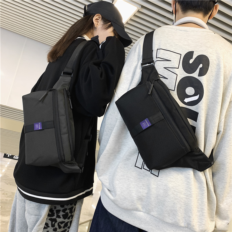 New men's and women's trendy crossbody bag, Korean-style casual chest bag, outdoor water-resistant waist bag, large-capacity single-shoulder backpack details Picture