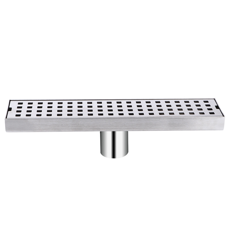 304 stainless steel thickened long floor drain project, large panel extended floor drain, rectangular anti-odor floor drain for shower room Item Picture