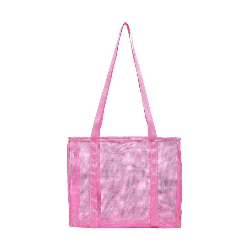 2024 New style mesh large-capacity tote bag, transparent candy-colored single-shoulder tote bag Item Picture